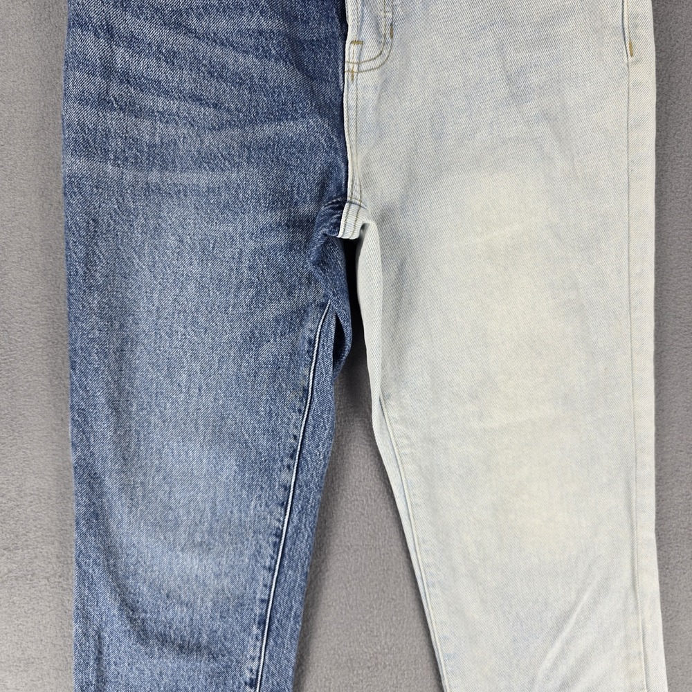 Y2k Mom Jeans Hi Rise Two Tone Womens 26 Color Block Patchwork Button Fly‎ vtg - Picture 3 of 16